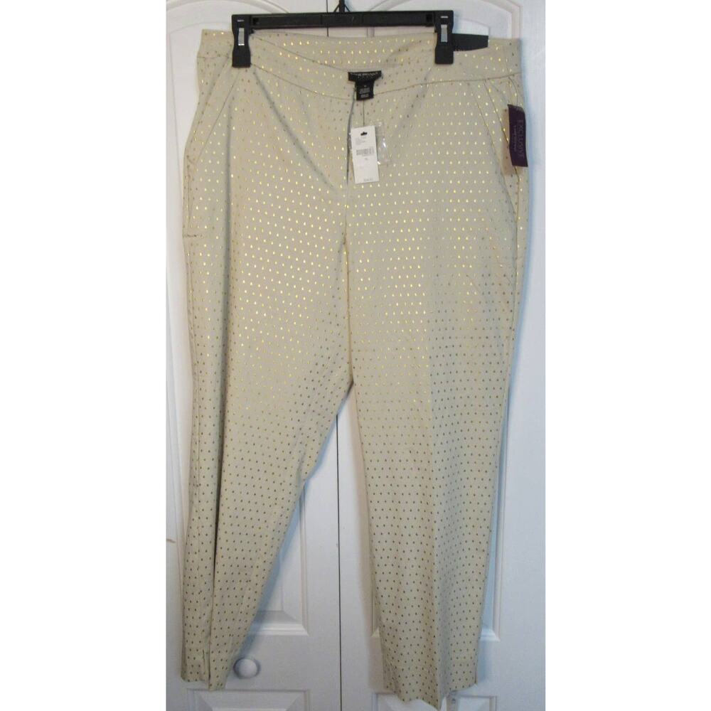 Lane Bryant Madison Gold Polka-dotted pant